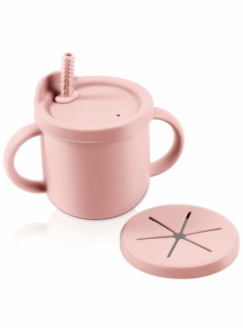 Toddlers Sippy Cup & Snack Container 2-in-1(pink)