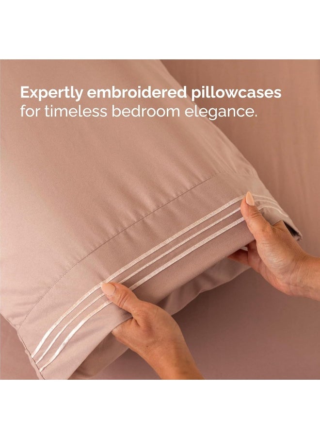 Full Size 4 Piece Bedding Sheet Set - Breathable & Cooling Bed Sheets - Hotel Luxury Bed Sheets for Kids, Teens, Women & Men- Deep Pockets - Easy-fit - Soft & Wrinkle Free - Mauve Oeko-Tex Sheet Set
