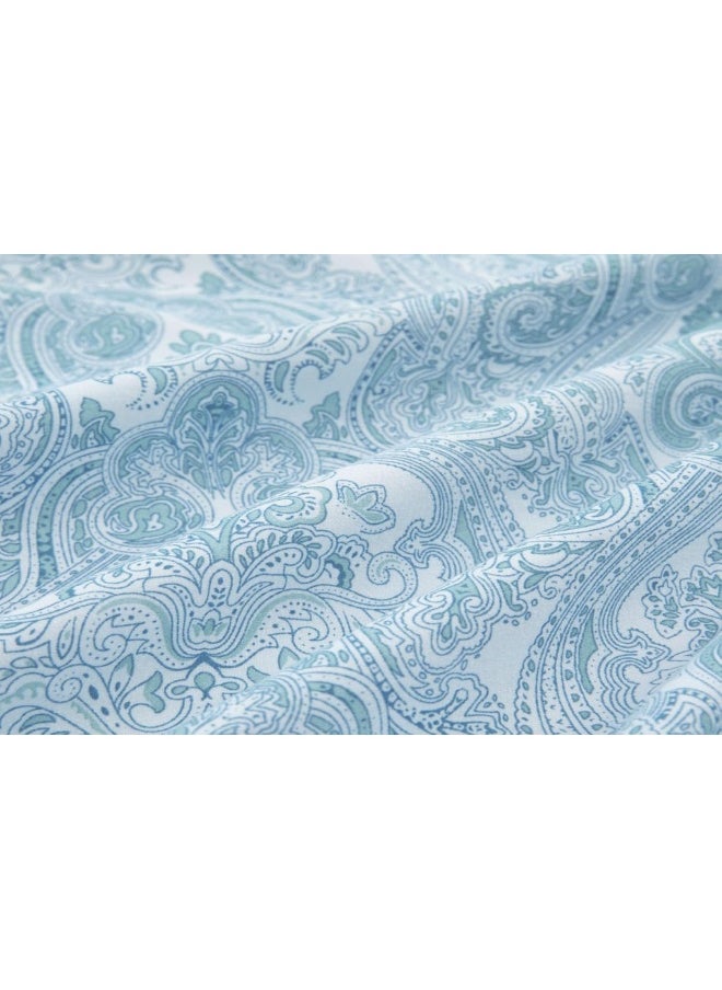 Spirit Linen home Twin Size Bed Sheets Set - 6PC Paisley Ultra Soft Microfiber Bed Sheets - Easy to Clean, Twin Size Sheets with Fitted Sheet, Flat Sheet & Pillowcases (Blue)