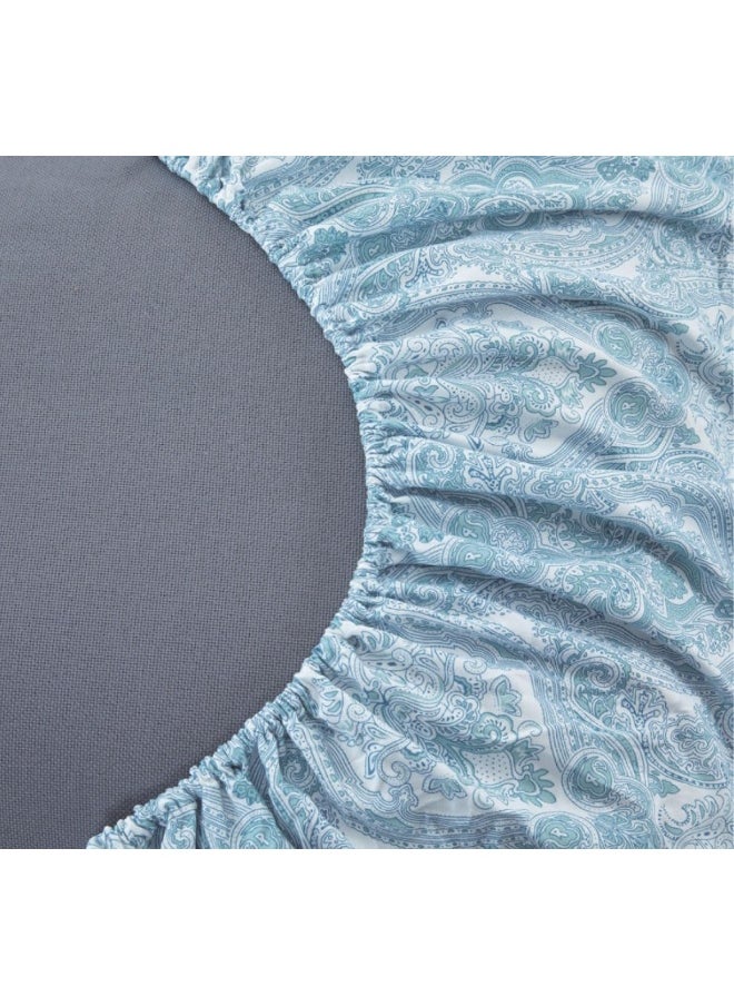Spirit Linen home Twin Size Bed Sheets Set - 6PC Paisley Ultra Soft Microfiber Bed Sheets - Easy to Clean, Twin Size Sheets with Fitted Sheet, Flat Sheet & Pillowcases (Blue)