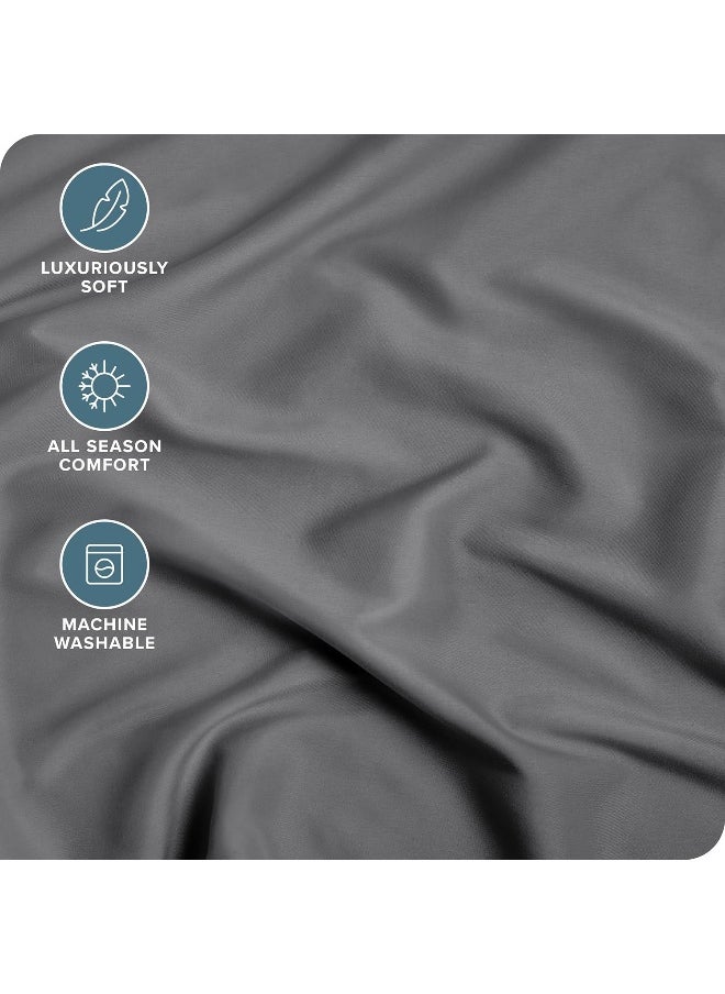 Bare Home Kids Fitted Bottom Sheet Twin - Premium 1800 Ultra-Soft Wrinkle Resistant Microfiber - Hypoallergenic - Deep Pocket (Twin, Grey)