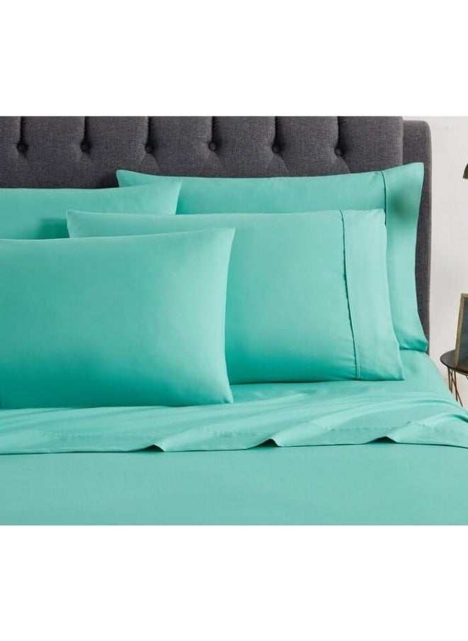 Spirit Linen home Hotel Queen Size Bed Sheets Set - 6PC Solid Ultra Soft Microfiber Bed Sheets - Easy to Clean, Sheets Queen Size with Fitted Sheet, Flat Sheet & Pillowcases