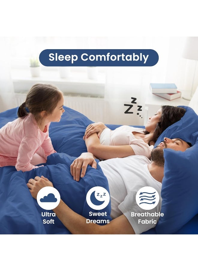 3 Piece Twin Sheets Set | Twin Bed Sheets Set – Light Weight, Soft Breathable Sheets | Brushed Cotton Rich Blend | Secure-Fit, Wrinkle Resistant, Durable, Easy Care Bed Sheets | Comfy Sheets | Blue