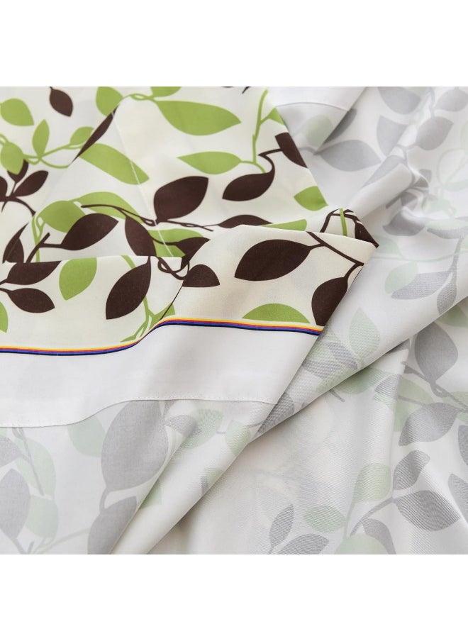 Spirit Linen home Queen Size Bed Sheets Set - 6PC Floral Ultra Soft Microfiber Bed Sheets - Easy to Clean, Sheets Queen Size with Fitted Sheet, Flat Sheet & Pillowcases (Beige/Green Leaves)