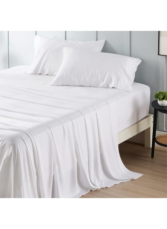 Bedsure Queen Sheets, Rayon Derived from Bamboo, Queen Cooling Sheet Set, Deep Pocket Up to 16