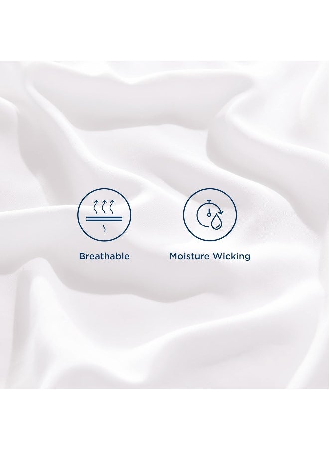 Bedsure Queen Sheets, Rayon Derived from Bamboo, Queen Cooling Sheet Set, Deep Pocket Up to 16