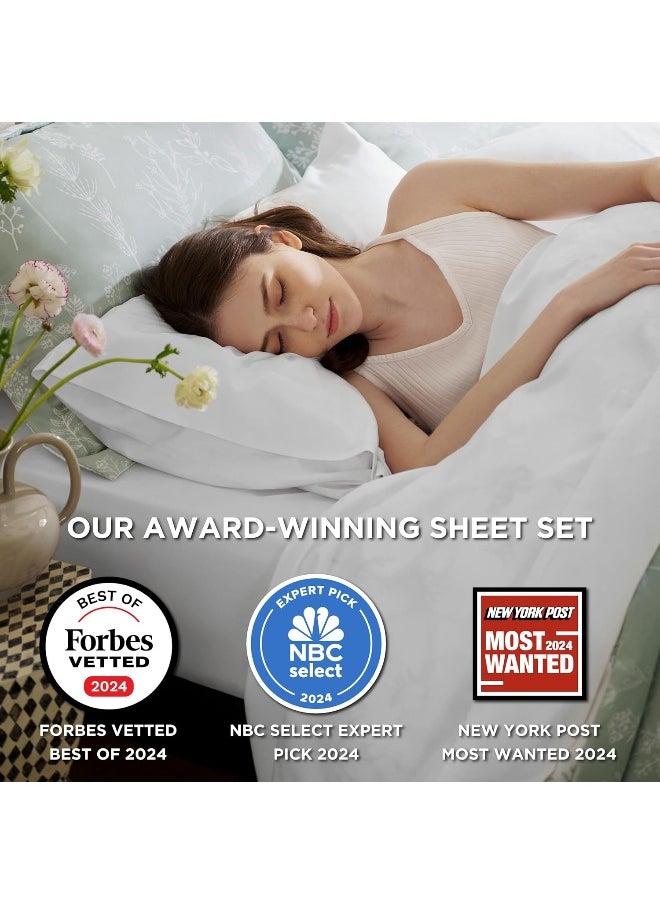 Bedsure Queen Sheets, Rayon Derived from Bamboo, Queen Cooling Sheet Set, Deep Pocket Up to 16
