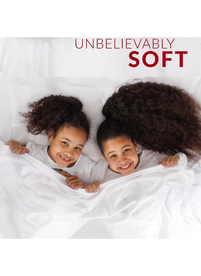 Mellanni Bed Sheet Set - Brushed Microfiber 1800 Bedding - Wrinkle, Fade, Stain Resistant - 4 Piece (Full, White)