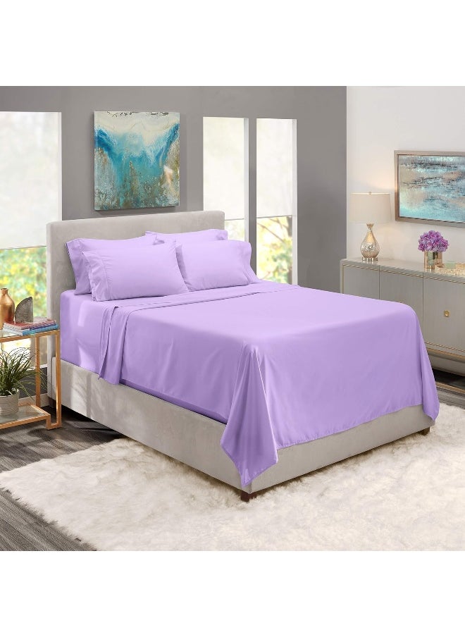 Nestl Extra Deep Pocket Queen Sheets Set - 6 PC Soft Microfiber Queen Sheets Deep Pocket - Fade Resistant Bedding Sheets & Pillowcases - Queen, Lavender
