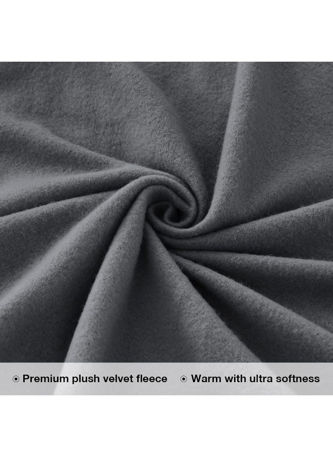 Viviland Plush Micro Fleece Full Bed Sheet Set - Soft Polar Fleece Velvet Sheets - Extra Warm Winter Flannel Bed Sheets with Deep Pocket - Dark Gray - Full
