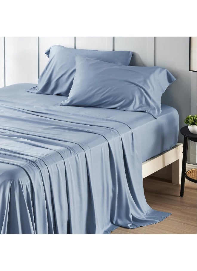 Bedsure Queen Sheets, Rayon Derived from Bamboo, Queen Cooling Sheet Set, Deep Pocket Up to 16