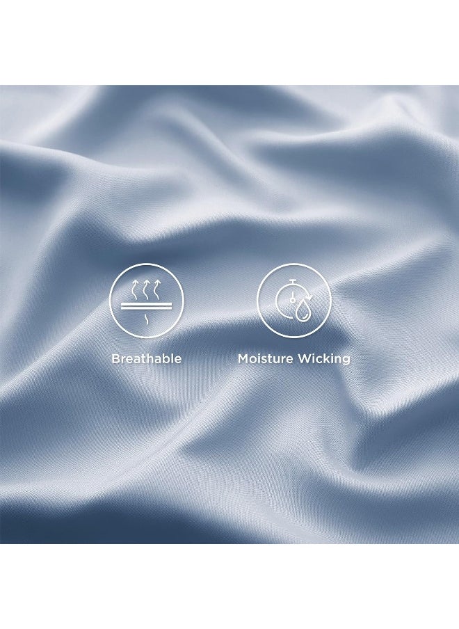 Bedsure Queen Sheets, Rayon Derived from Bamboo, Queen Cooling Sheet Set, Deep Pocket Up to 16