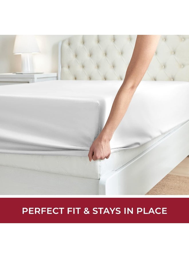 Mellanni Extra Deep Pocket Queen Fitted Sheet - Cooling Sheets up to 21