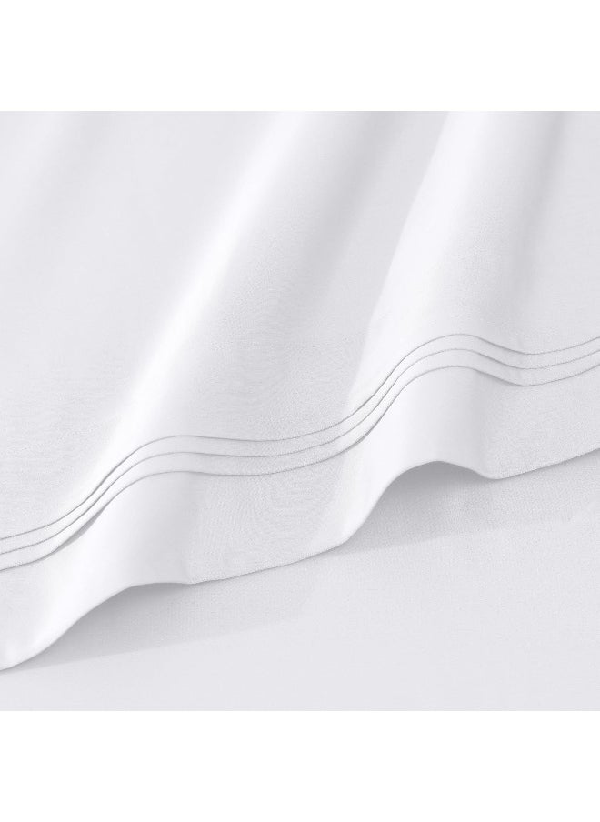 Superior Egyptian Cotton 4 Piece Sheet Set, 1000 Thread Count, Eco-Friendly, Sustainable Sheets, Luxury Basics, Solid, Extra Deep Pocket Fitted Sheet, Flat Sheet, Pillowcases, Full, White