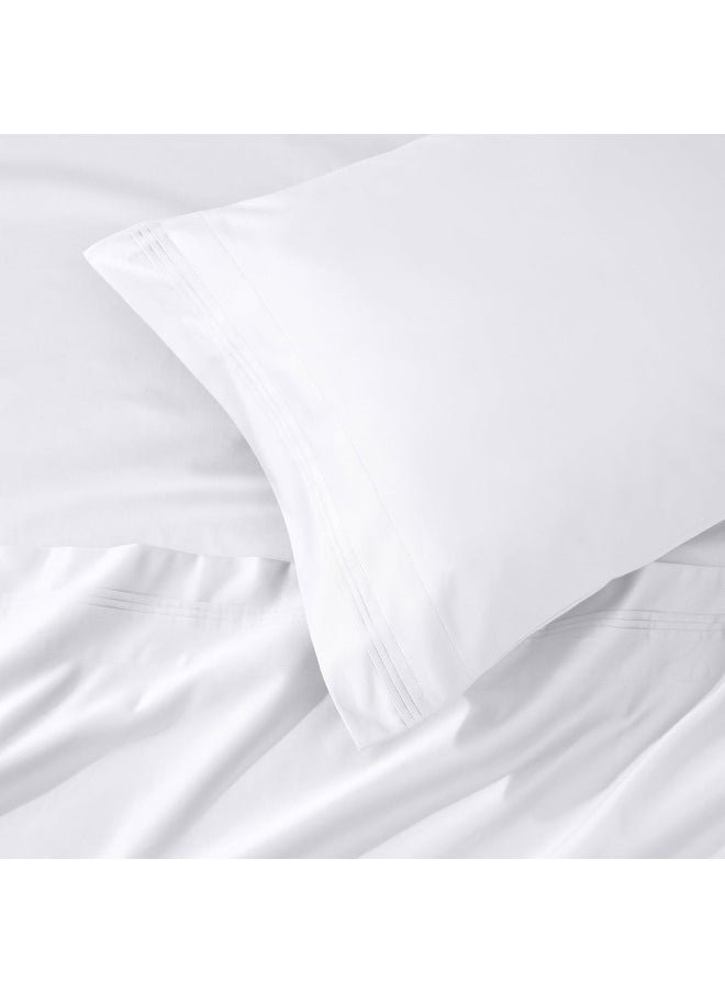 Superior Egyptian Cotton 4 Piece Sheet Set, 1000 Thread Count, Eco-Friendly, Sustainable Sheets, Luxury Basics, Solid, Extra Deep Pocket Fitted Sheet, Flat Sheet, Pillowcases, Full, White