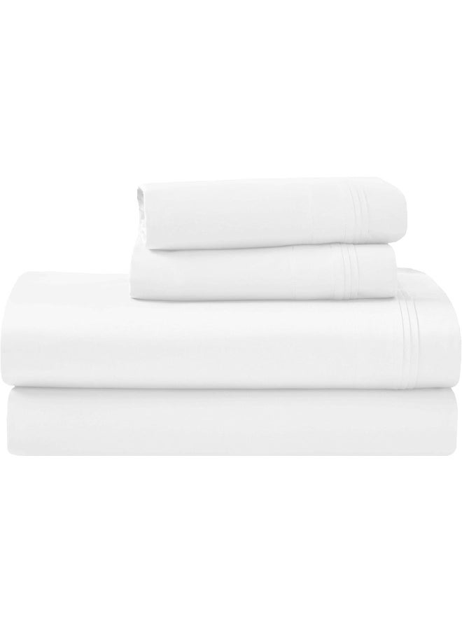 Superior Egyptian Cotton 4 Piece Sheet Set, 1000 Thread Count, Eco-Friendly, Sustainable Sheets, Luxury Basics, Solid, Extra Deep Pocket Fitted Sheet, Flat Sheet, Pillowcases, Full, White