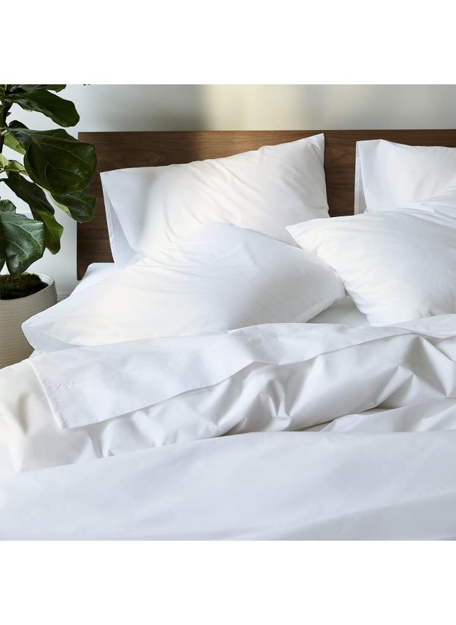 Brooklinen Luxury Percale Pillowcases - Set of 2, Standard Size in White - 100% Long Staple Cotton with Envelope Closure