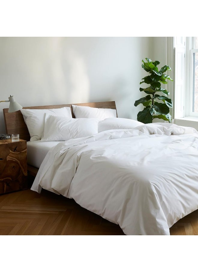 Brooklinen Luxury Percale Pillowcases - Set of 2, Standard Size in White - 100% Long Staple Cotton with Envelope Closure