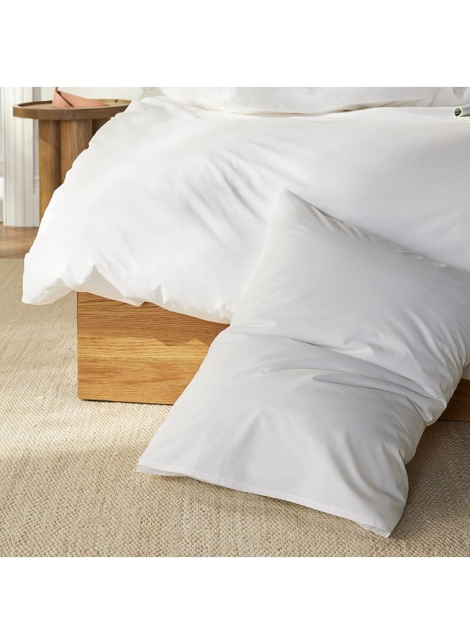 Brooklinen Luxury Percale Pillowcases - Set of 2, Standard Size in White - 100% Long Staple Cotton with Envelope Closure