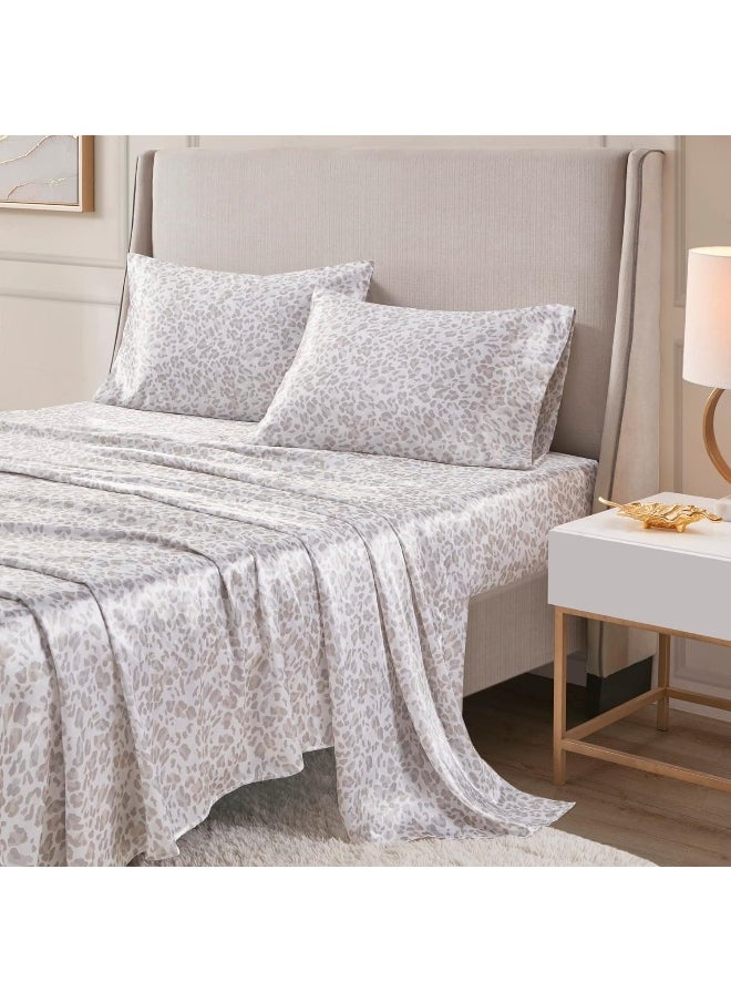 Madison Park Essentials Satin Sheet Set Luxury and Silky with Natural Sheen, Elastic 14