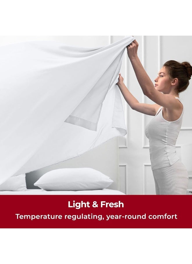 Mellanni Twin XL Sheets Set - 3 PC Iconic Collection Bedding - Hotel Luxury, Extra Soft, Cooling Bed Sheets - Wrinkle, Fade, Stain Resistant (Twin Extra Long, White)