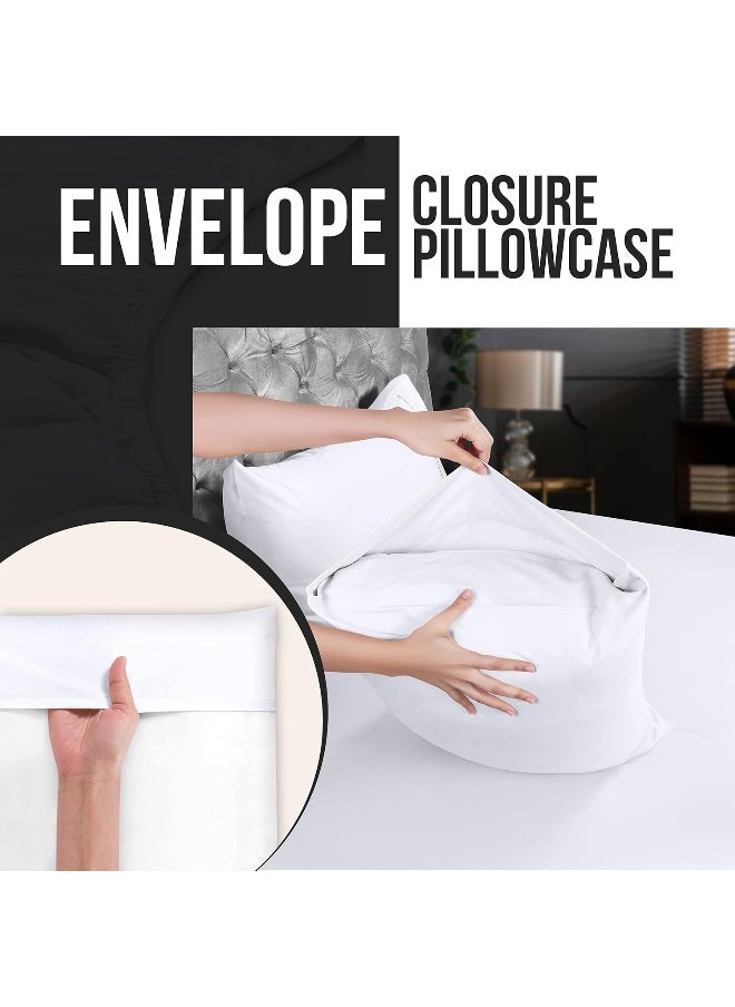 Utopia Bedding Queen Pillow Cases - 2 Pack - Envelope Closure - Soft Brushed Microfiber Fabric - Shrinkage and Fade Resistant Pillow Covers 20 X 30 Inches (Queen, White)