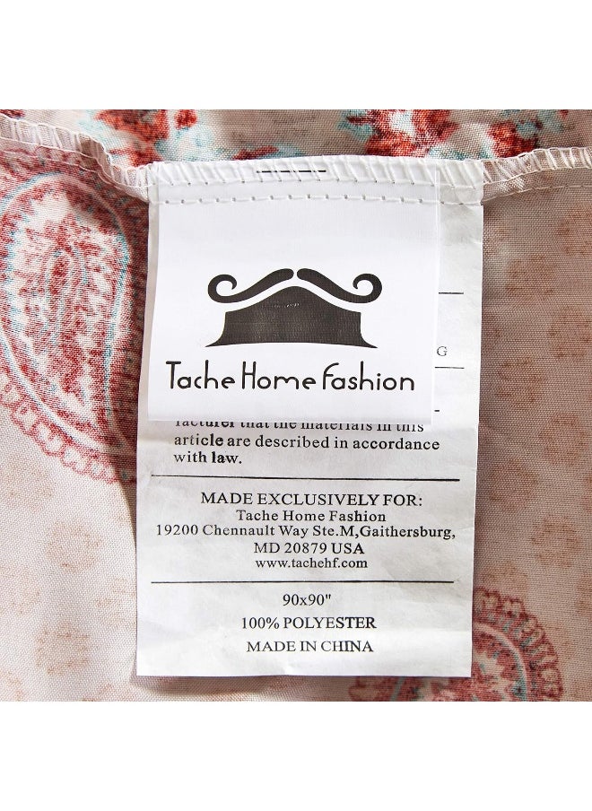 Tache Home Fashion Bohemian Boho Chic Medallion Mandala Paisley Boteh Fitted Bed Sheet Only, Cal King
