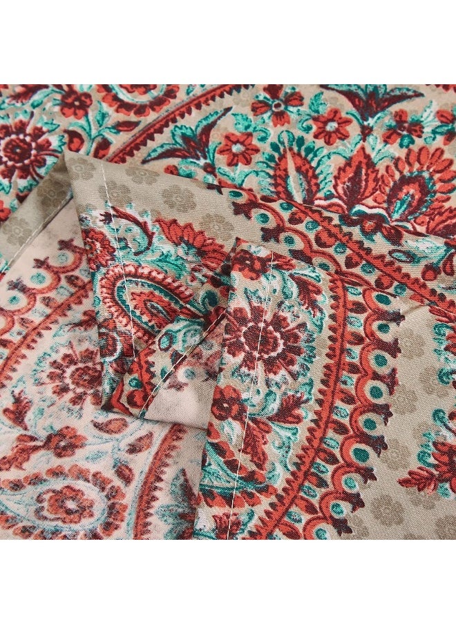 Tache Home Fashion Bohemian Boho Chic Medallion Mandala Paisley Boteh Fitted Bed Sheet Only, Cal King