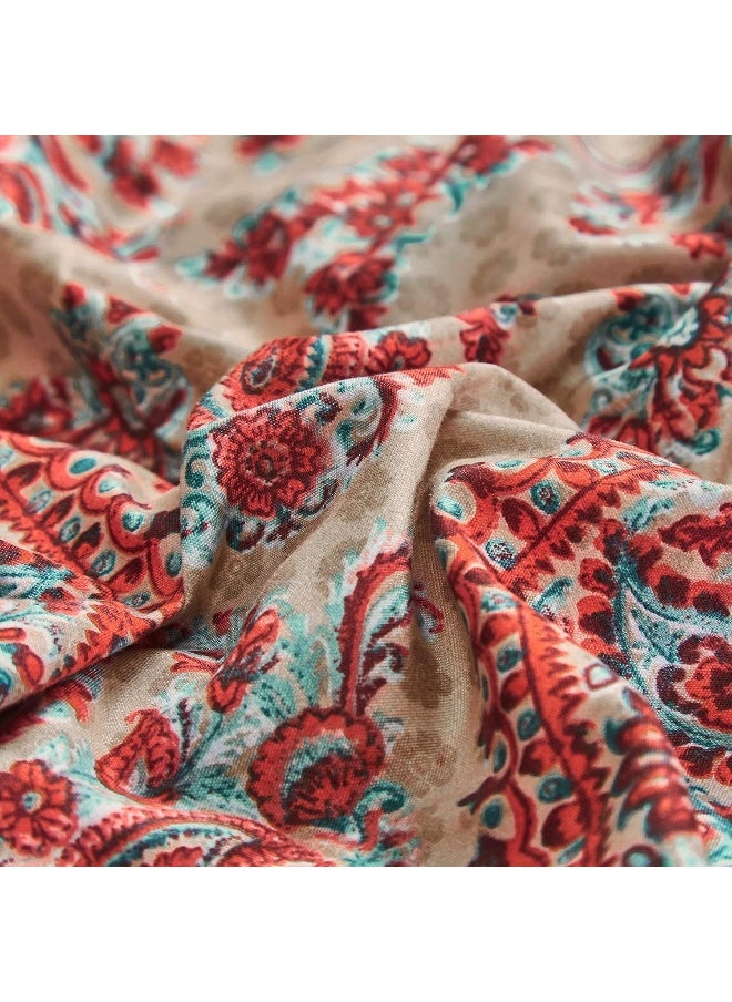 Tache Home Fashion Bohemian Boho Chic Medallion Mandala Paisley Boteh Fitted Bed Sheet Only, Cal King