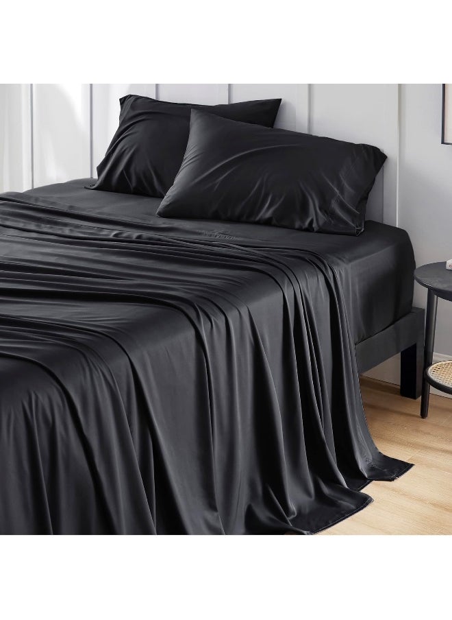 Bedsure Queen Sheets, Rayon Derived from Bamboo, Queen Cooling Sheet Set, Deep Pocket Up to 16