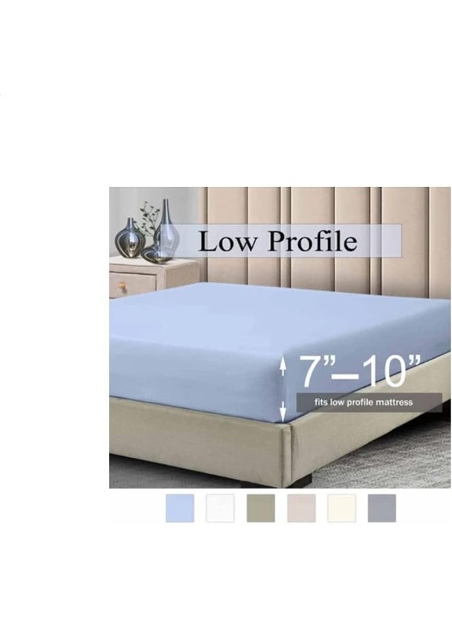 Royal Tradition Fitted Sheets, 650TC with Pockets (7-10 Inches) Perfect for Low Profile Mattresses, Cotton Blend (King, Solid Grey)