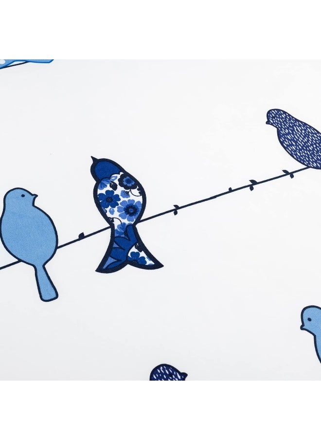 Lush Decor Rowley Birds Soft Sheet 6 Piece Set, Full, Navy