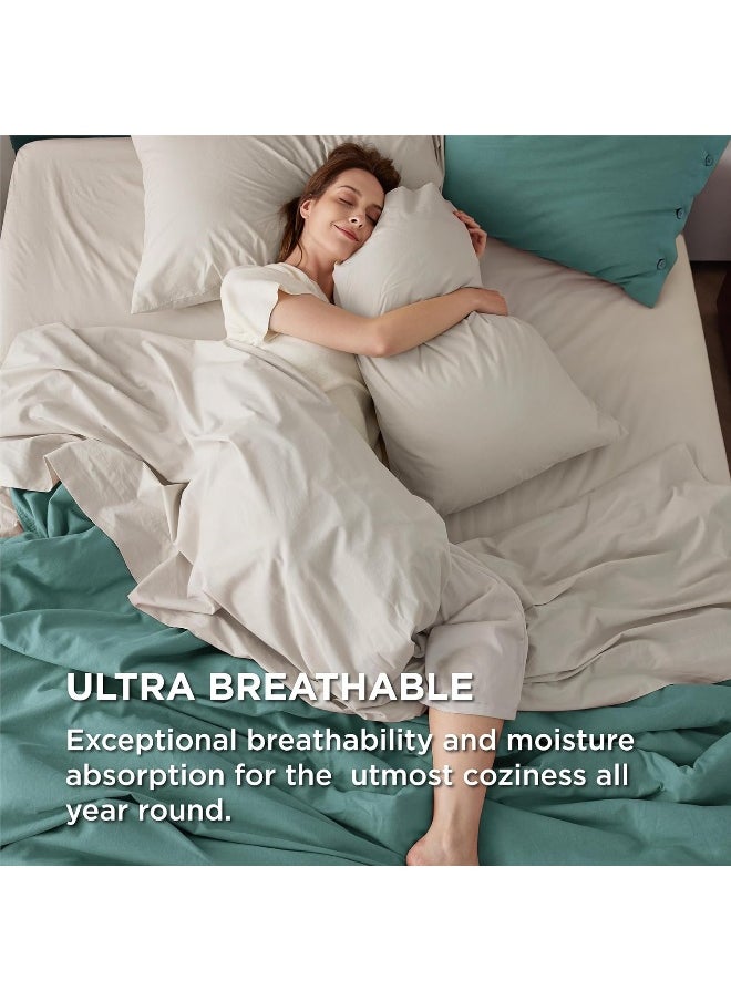 Bedsure Cotton Sheets for King Size Bed, Pure White