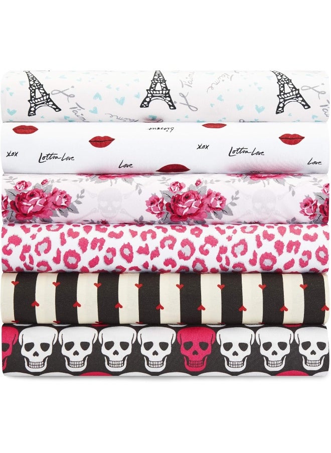 Betsey Johnson - Twin XL Sheets, Silky & Lightweight Bedding, Fade & Wrinkle Resistant (Wonderland Stripe, Twin XL)