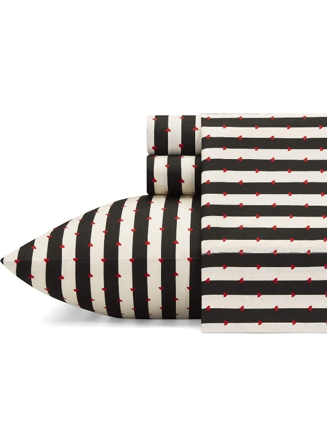 Betsey Johnson - Twin XL Sheets, Silky & Lightweight Bedding, Fade & Wrinkle Resistant (Wonderland Stripe, Twin XL)
