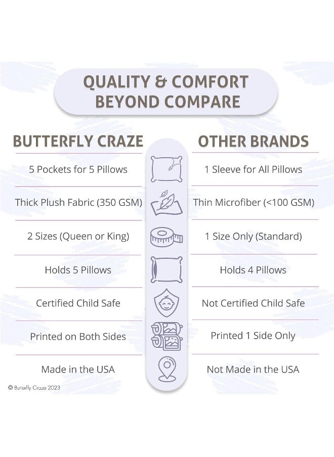 Butterfly Craze Girl's Floor Lounger Seats Cover and Pillow Cover