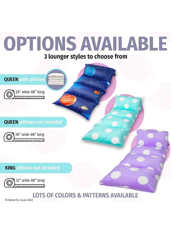 Butterfly Craze Girl's Floor Lounger Seats Cover and Pillow Cover