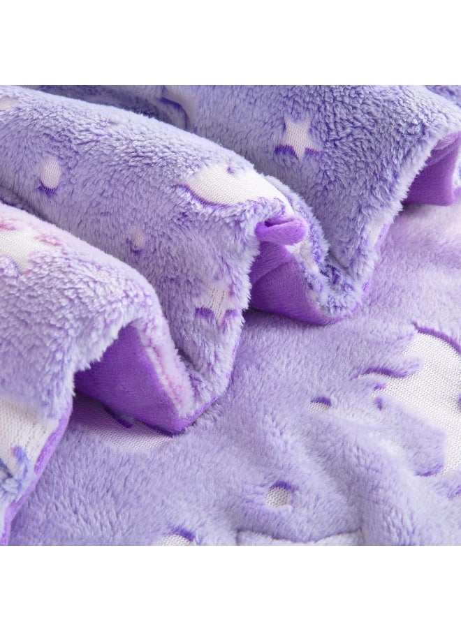 ROYALAY 5 Piece Glow in The Dark Comforter Twin/Twin XL Size (Purple, Full (7 Pcs))