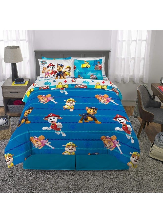 Franco Kids Bedding Super Soft Comforter and Sheet Set with Sham, 7 Piece Full Size, Paw Patrol