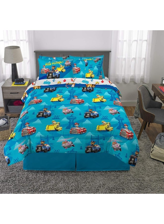 Franco Kids Bedding Super Soft Comforter and Sheet Set with Sham, 7 Piece Full Size, Paw Patrol