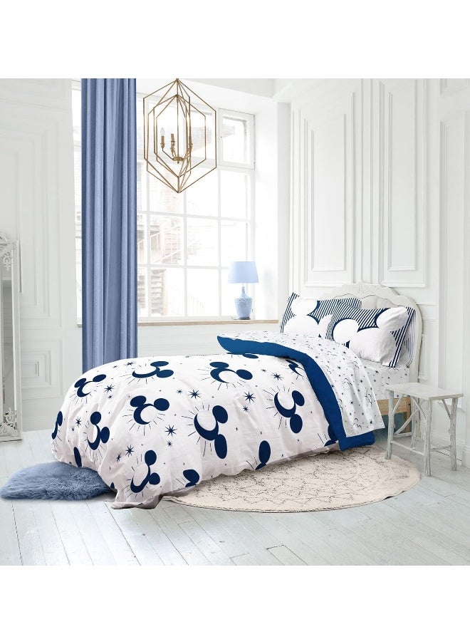Jay Franco Disney Mickey Mouse Twin Comforter Set - 5 Piece Bedding Includes Sheet Set & Pillow Covers - Super Soft Cozy Celestial Bedding