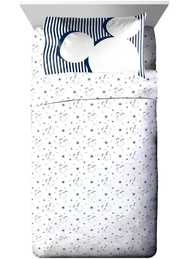 Jay Franco Disney Mickey Mouse Twin Comforter Set - 5 Piece Bedding Includes Sheet Set & Pillow Covers - Super Soft Cozy Celestial Bedding