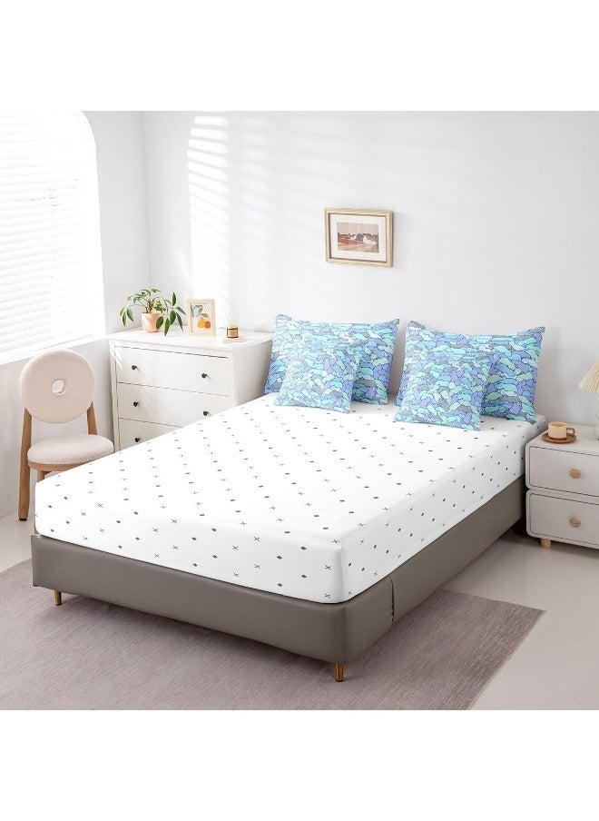 Feelyou Kids Hippos Comforter Set Full Size 7 Pieces Comforters Cute Hippopotamus Bedding Set Cartoon Animal Themed Bed Set Bed in a Bag with Comforter, Sheets, Pillowcases & Cushion Covers
