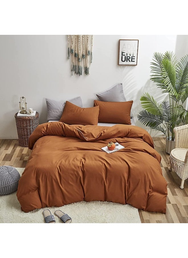 Houseri Pumpkin California King Comforter Set Terracotta Comforter Cal King Size Caramel Pumpkin Color Bedding Sets Dusty Brown Comforter Rust Orange Bedding Dusty Orange Cinnamon Comforter Cali King