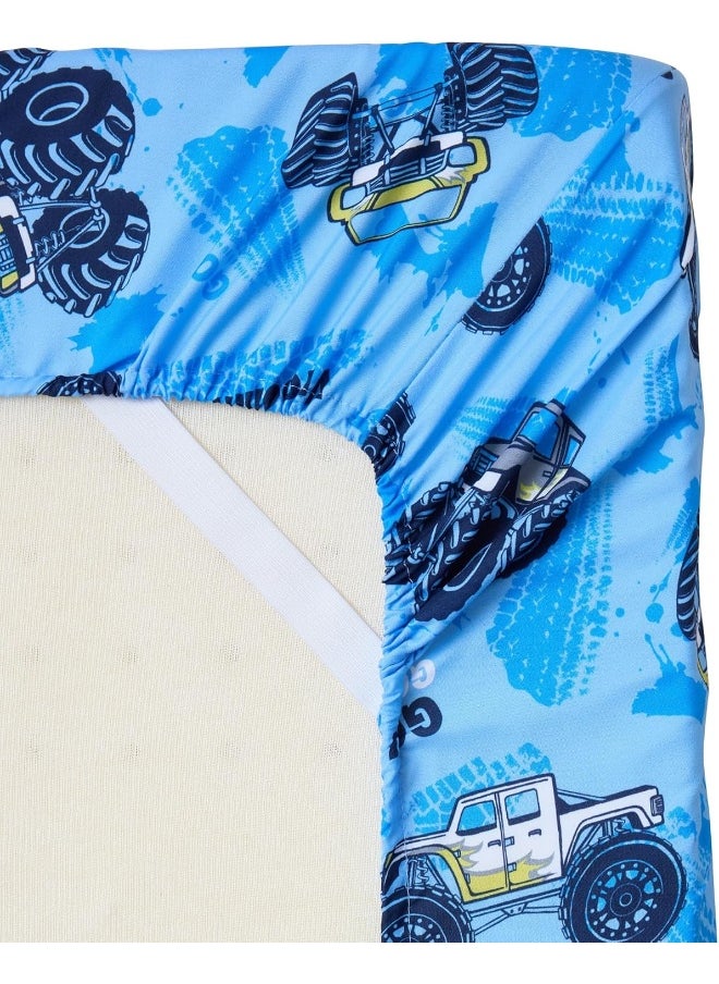 Sweet Home Collection Kids Bedding Set Bed in a Bag for Boys and Girls Toddlers Printed Set and Comforter, Twin, Monster Truck