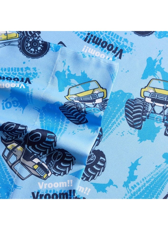 Sweet Home Collection Kids Bedding Set Bed in a Bag for Boys and Girls Toddlers Printed Set and Comforter, Twin, Monster Truck