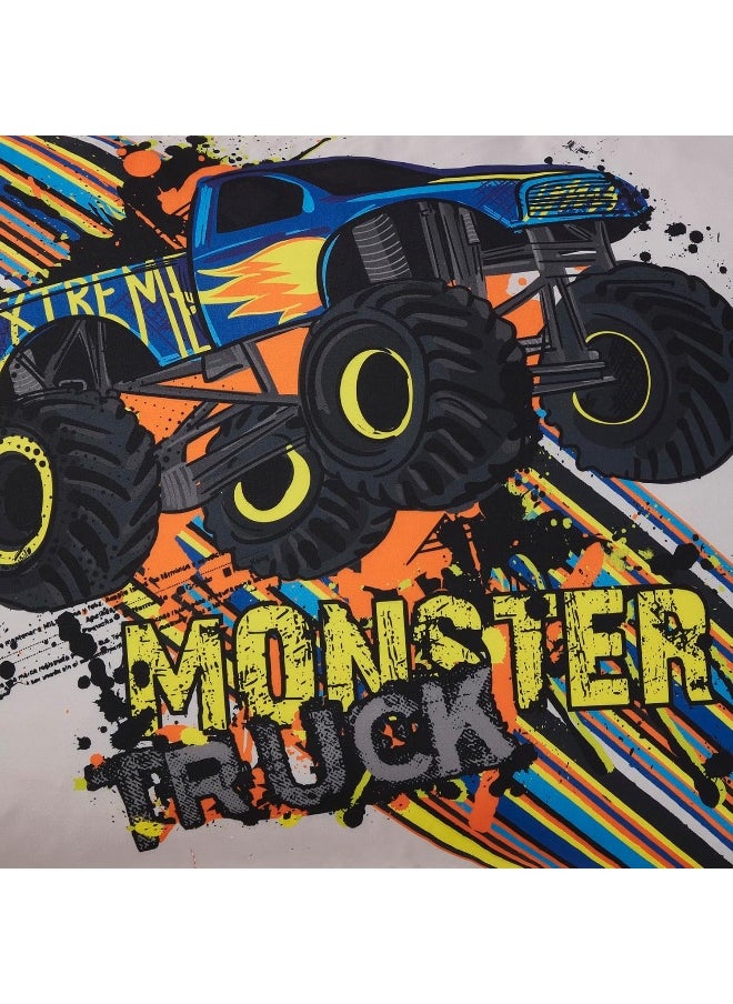 Sweet Home Collection Kids Bedding Set Bed in a Bag for Boys and Girls Toddlers Printed Set and Comforter, Twin, Monster Truck