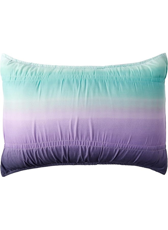 Heritage Kids Casa Ombre Ruched 3 Piece Comforter Set, Queen, Blue