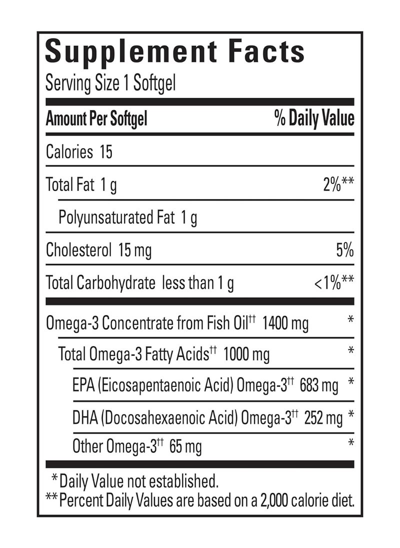 Burpless Ultra Omega3 From Fish Oil 1400 Mg Dietary Supplement For Healthy Heart Support 90 Softgels 90 Day Supply