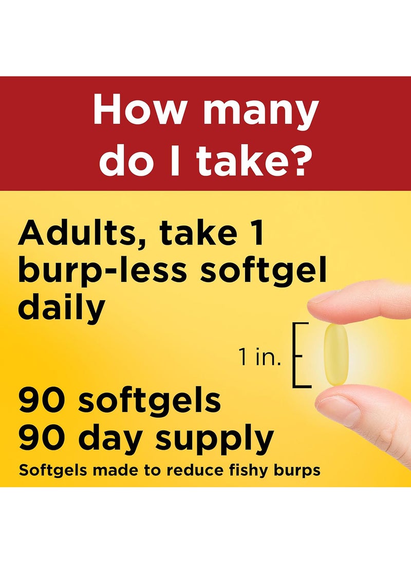 Burpless Ultra Omega3 From Fish Oil 1400 Mg Dietary Supplement For Healthy Heart Support 90 Softgels 90 Day Supply